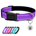 Pawduct Personalized Dog Collar with QR Code Tag, Puple, Small