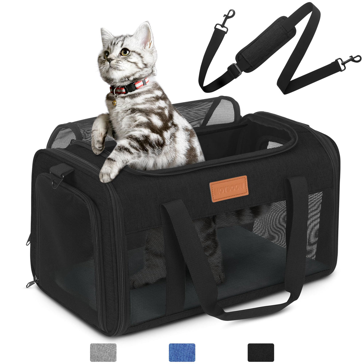 PETUX Airline Approved Pet Carrier for Small Cats up to 12 lb, Blue