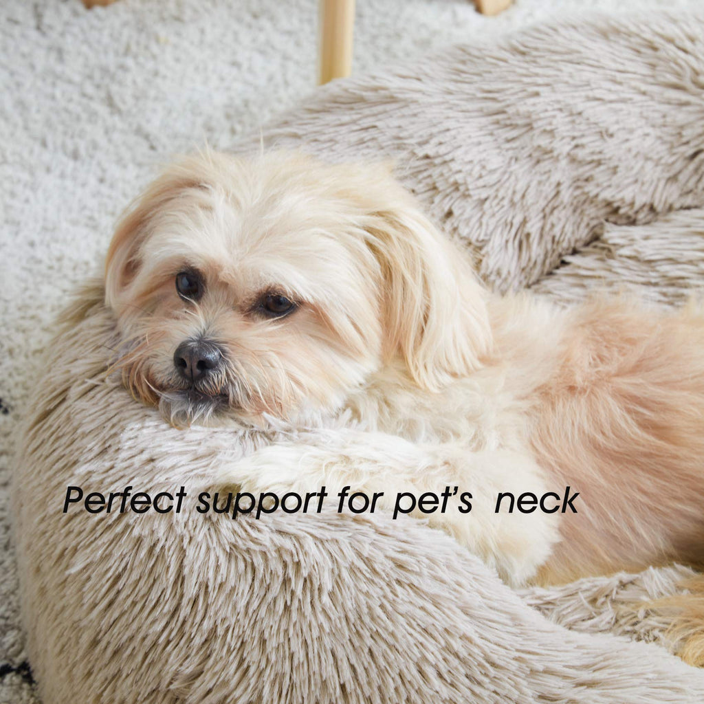 Western Home Calming Donut Small Medium Pet Dog Bed Washable,27" Brown