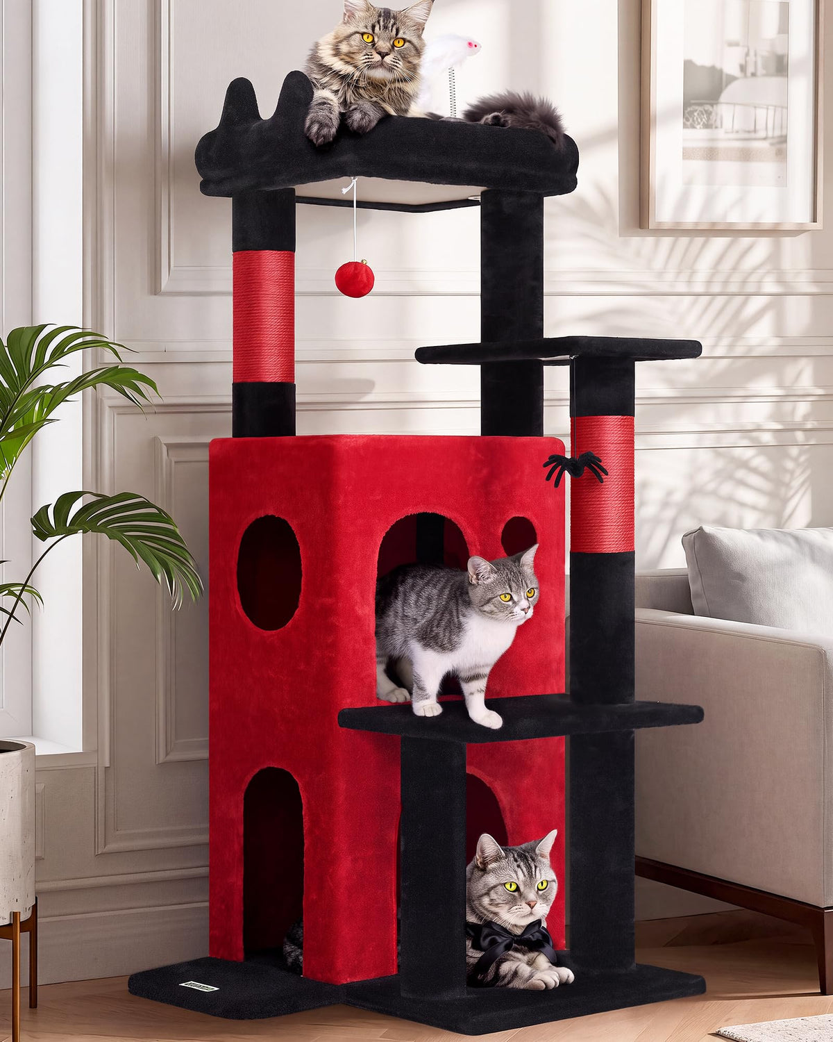 Globlazer Cactus Cat Tree Tower for Indoor Cats Large Adult, FC50, Green