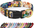 Reflective Dog Collar for Large Dogs, Cute Boho Adjustable Heavy-Duty Nylon Puppy Collar for Boy and Girl Female, Soft Pet Accessories with Quick Release Buckle, Colorful Mandala