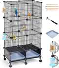 VISCOO Upgraded Encrypted Metal 46-Inch Bird Cage for Parrot Parakeets