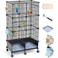 VISCOO Upgraded Encrypted Metal 46-Inch Bird Cage for Parrot Parakeets
