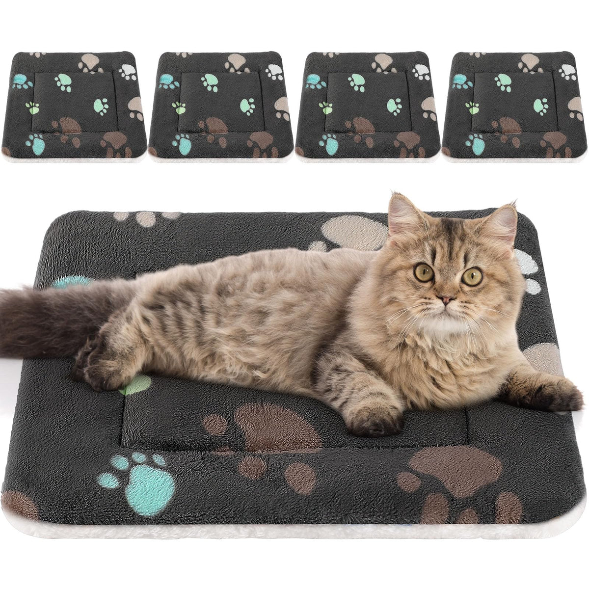 Tuanse 4 Pack Soft Pet Bed Mat Small Dog Crate Fleece