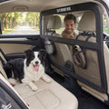 Dog Barrier for Car Back Seat & Cargo Area with Wider Coverage, Universal Fit for Cars, SUVs & Sedans, Dog Car Gate Divider with Chew-Proof Transparent Net and Sturdy Metal Frame for Backseat & Trunk