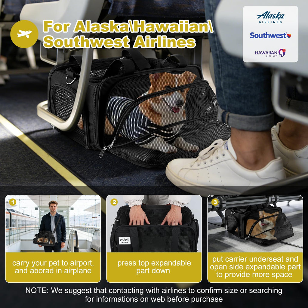 pidipiti 17x11x9.5 Soft-Sided pet Carrier,for Extra-Small Dog or Medium cat