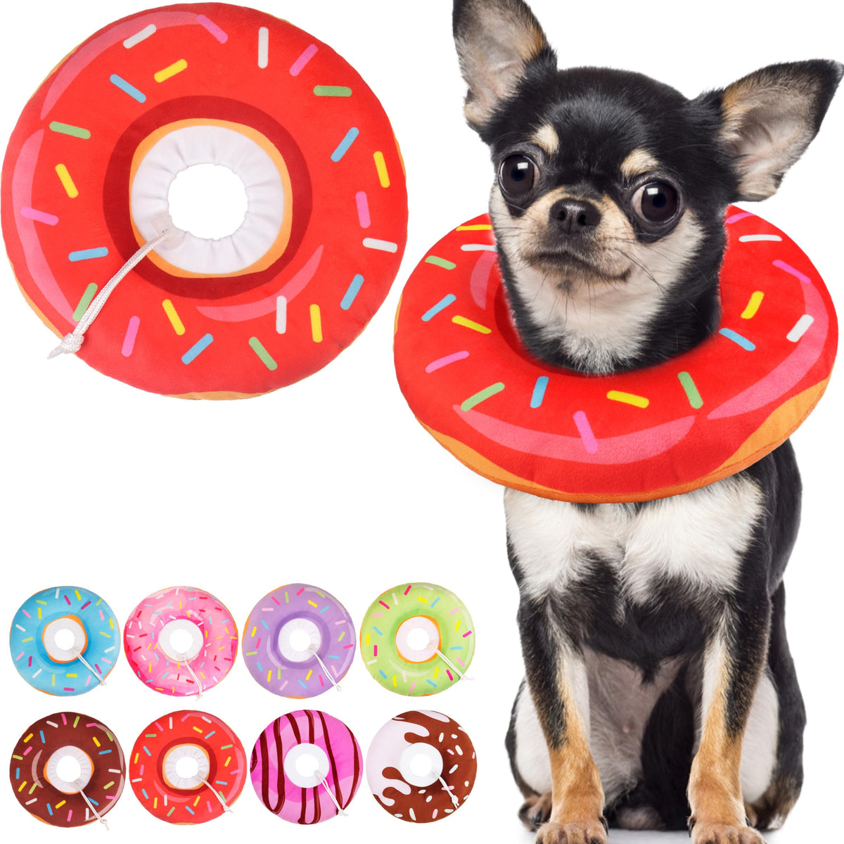 WONONE Cat Cone Collar Soft, Adjustable Cat Recovery Collars Spay Cones to Stop Licking, Cute Kittens Donut E Collar After Surgery, Anti-Lick Wound Healing Elizabetan Collars for Kittens (Pink, Small)