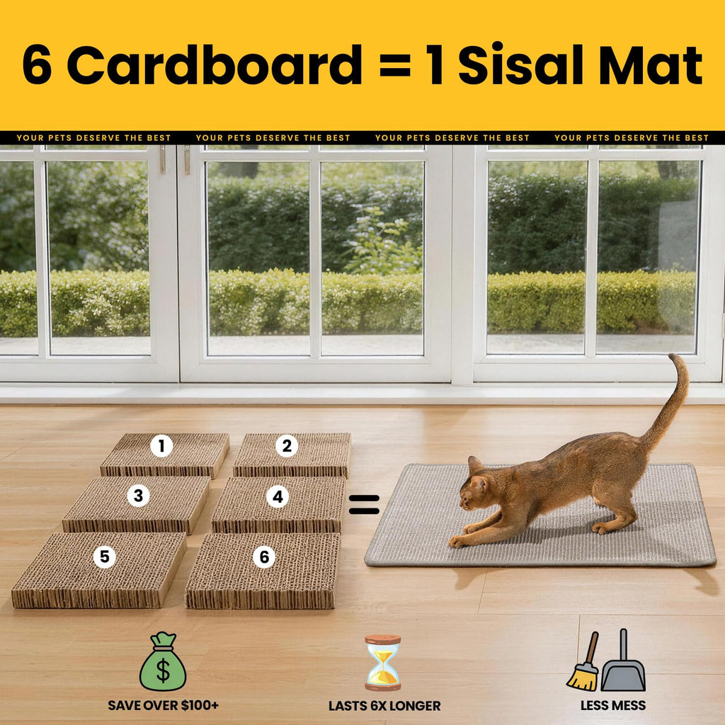 Conlun 2-Pack Cat Scratching Pads, 23.6x31.5in Sisal Wall & Couch Protector