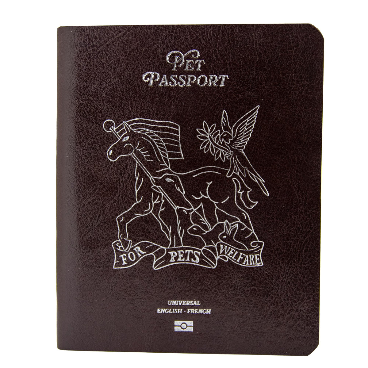 United Pet Club Color Premium PU Leather stitch-sewn Pet Passport Medical Record for Pet Health and Vaccination English + Spanish for Cat, Dog, Puppy and Kitten (Blue, Single)