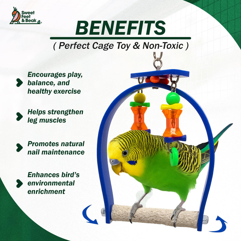 Sweet Feet and Beak Whirly Bird Swing, X-Small Indoor Pedicure Perch