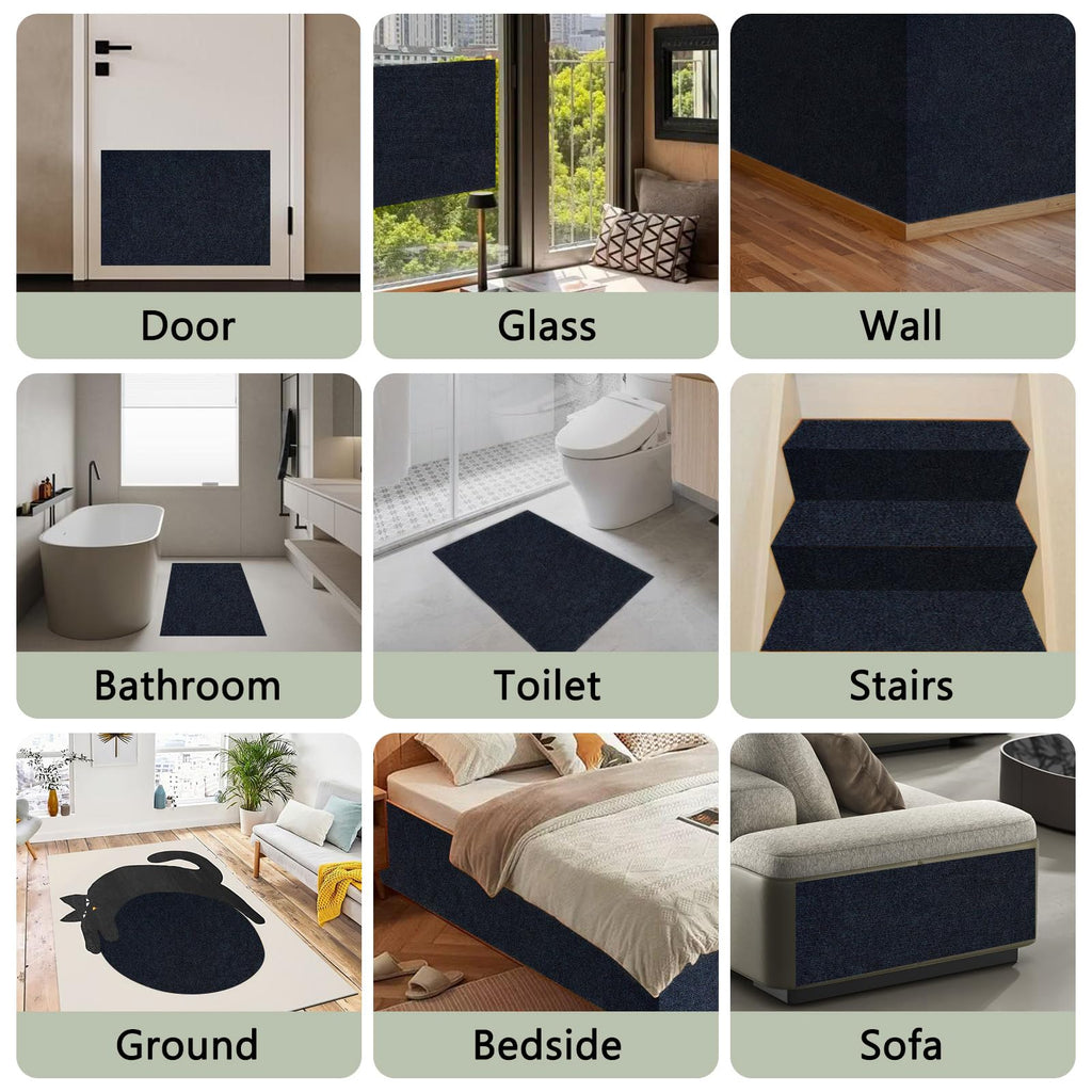 2Pack Total 78.7"x15.8" Cat Scratch Mat for Cat Couch Furniture and Wall Protector | Trimmable Self-Adhesive Carpet Climb Cat Scratcher for Covering Cat Tower and Replacement Pads (Blue)