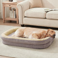 DEBANG HOME Orthopedic Dog Bed for Medium, Large Dogs Breeds, High Density Egg Crate Foam Dog Sofa Beds with Four Sided Bolster,Oval Kennel Bed, Pet Couch Bed,Removable Washable Cover& Non-Slip Bottom