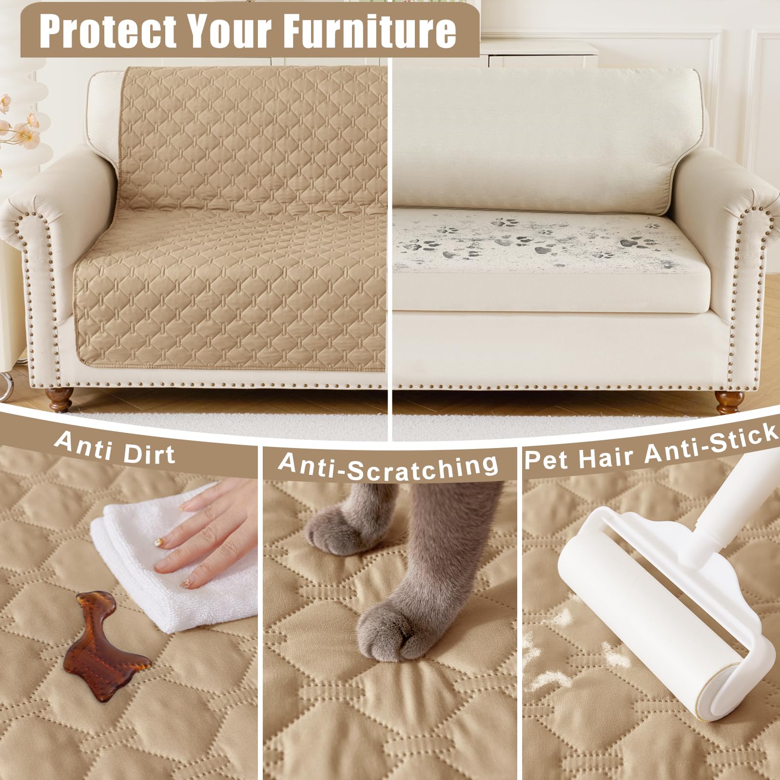 Smiry Waterproof Dog Bed Cover Blanket, Reversible Pet Blanket