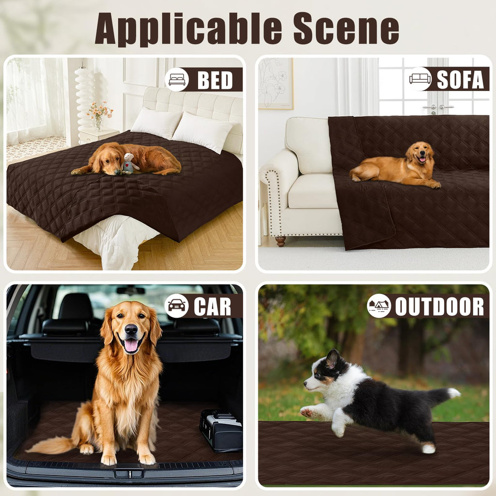 Smiry Waterproof Dog Bed Cover, Reversible Pet Blanket for Sofa Couch