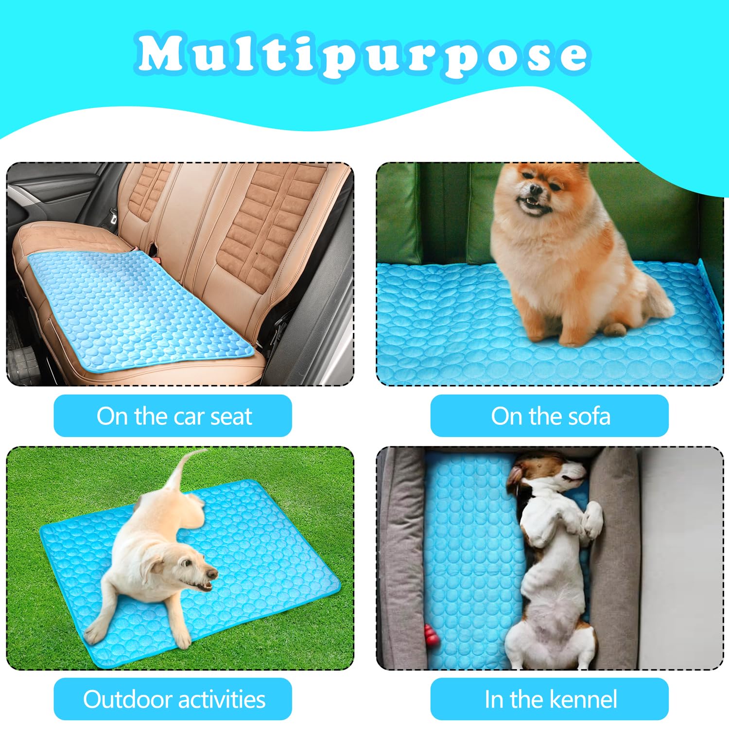 NXDZI Dog Cooling Mat for Dogs, Pet Cooling Pad Bed for Dog Easy Washable for All Types of Pets and Perfect for Both Indoor and Outdoor Use, Including Car Seats 40" x 28"