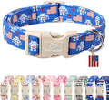 4th of July Dog Collar, Robot Star-Spangled Patriotic Dog Collars for Medium Dogs, Adjustable Lightweight Quick-Release Buckle Collar for Boy&Girl Dogs M