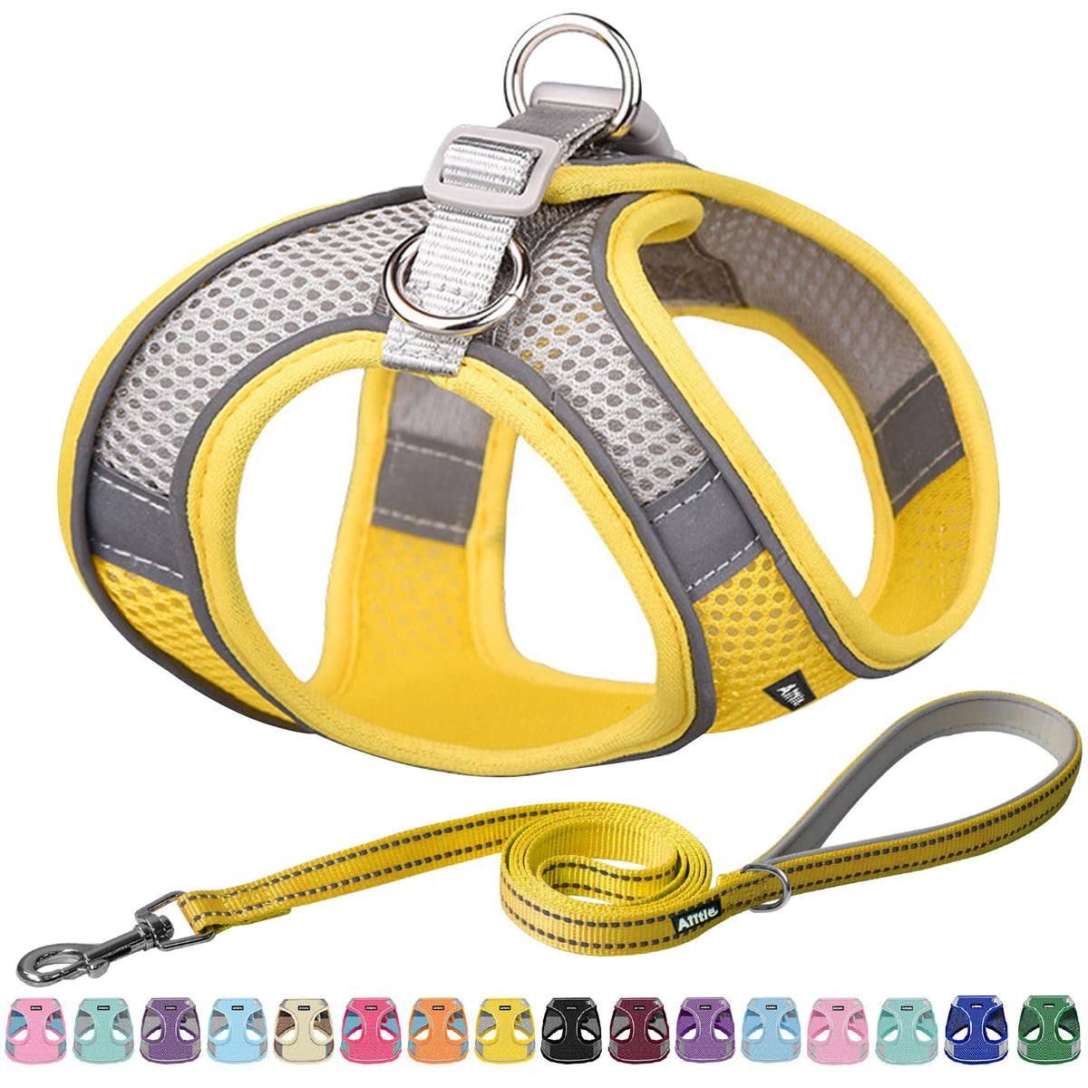 AIITLE Small Dog Harness and Leash Set, Step-in Puppy Pet Vest, Blue XS