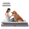 Warmrest 2-Pack Dog Bed Medium Size Dogs, Waterproof Orthopedic Dog Mattress for Large Dogs, Washable Dog Crate Bed with Removable Cover, Light Grey, 55"