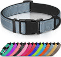 Joytale Reflective Dog Collar, Adjustable Neoprene Padded, Gray XL