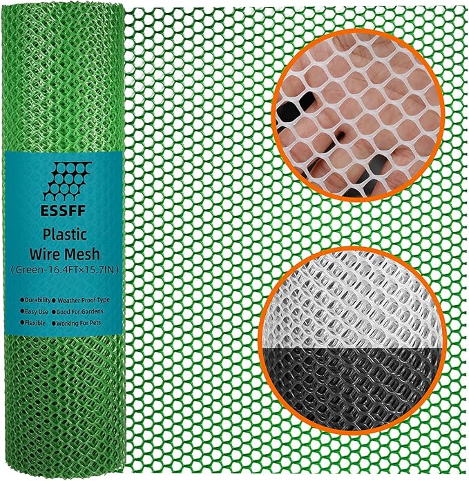 Pet & Garden Safeguard - 15.7IN x 16.4FT Roll - White Plastic Netting, Multi-Use Decorative Fencing for Poultry, Dogs, Rabbits,Chicken and Snake Barrier