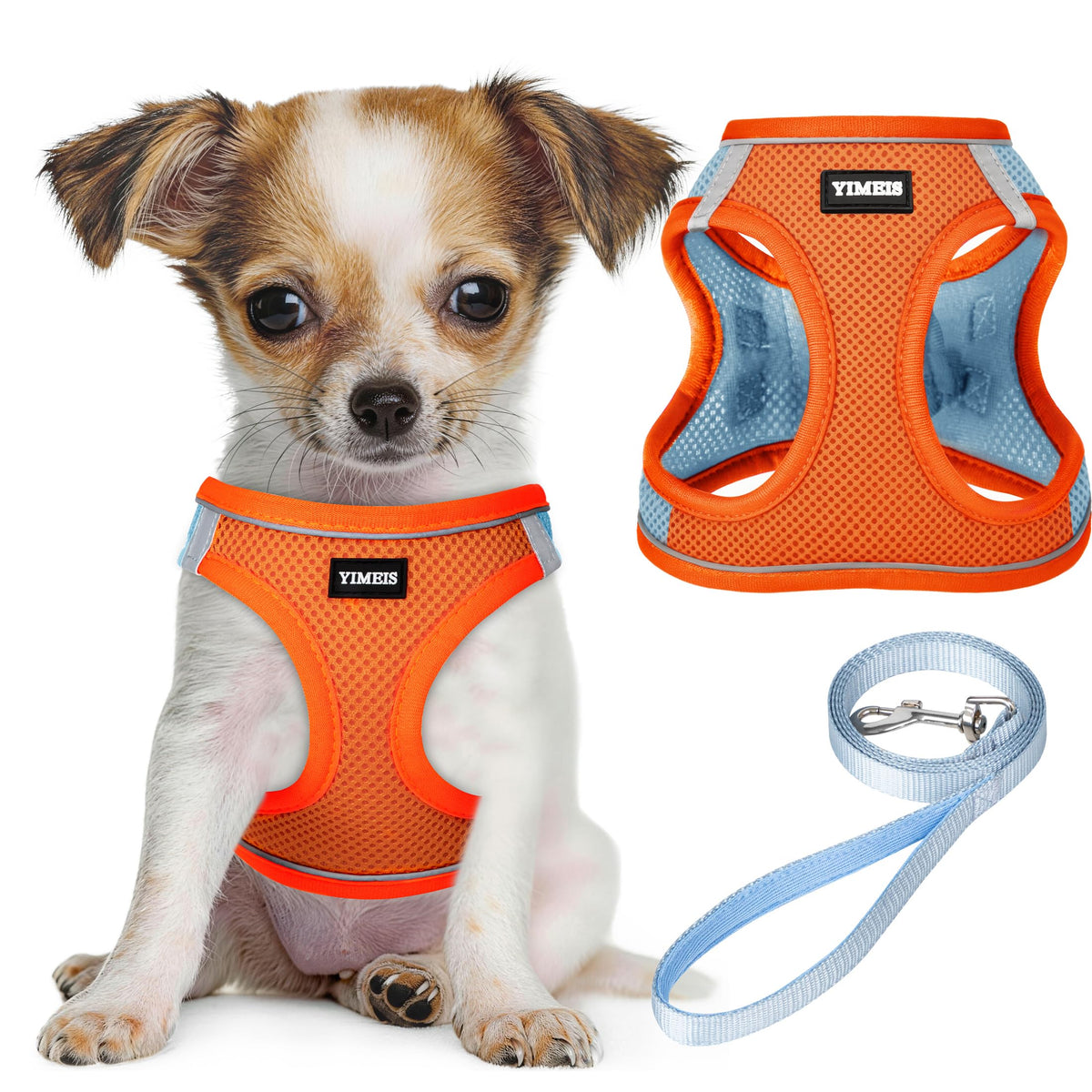 No Pull Dog Puppy Harness and Leash Set Reflective Mesh Vest Small
