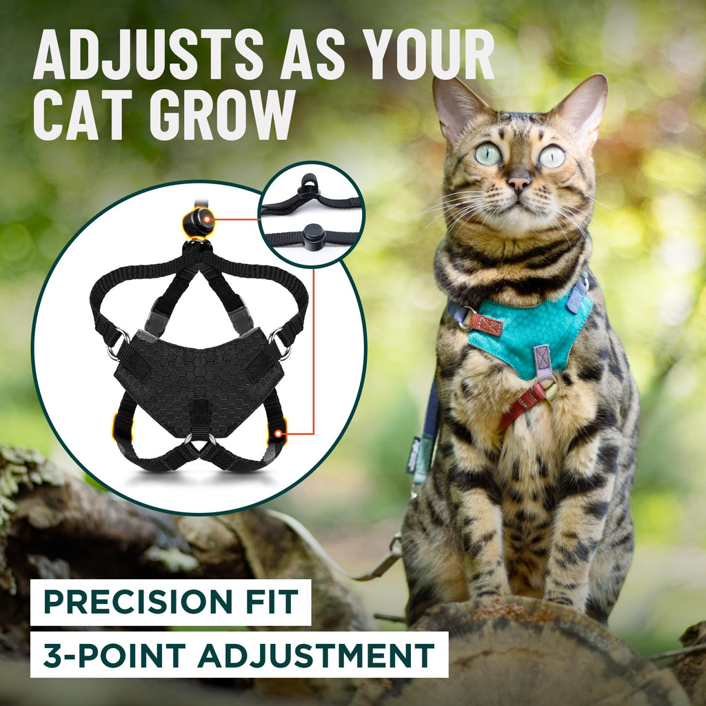 OutdoorBengal Houdini™ Escape Proof Cat Harness and Leash (Orange, M/L)