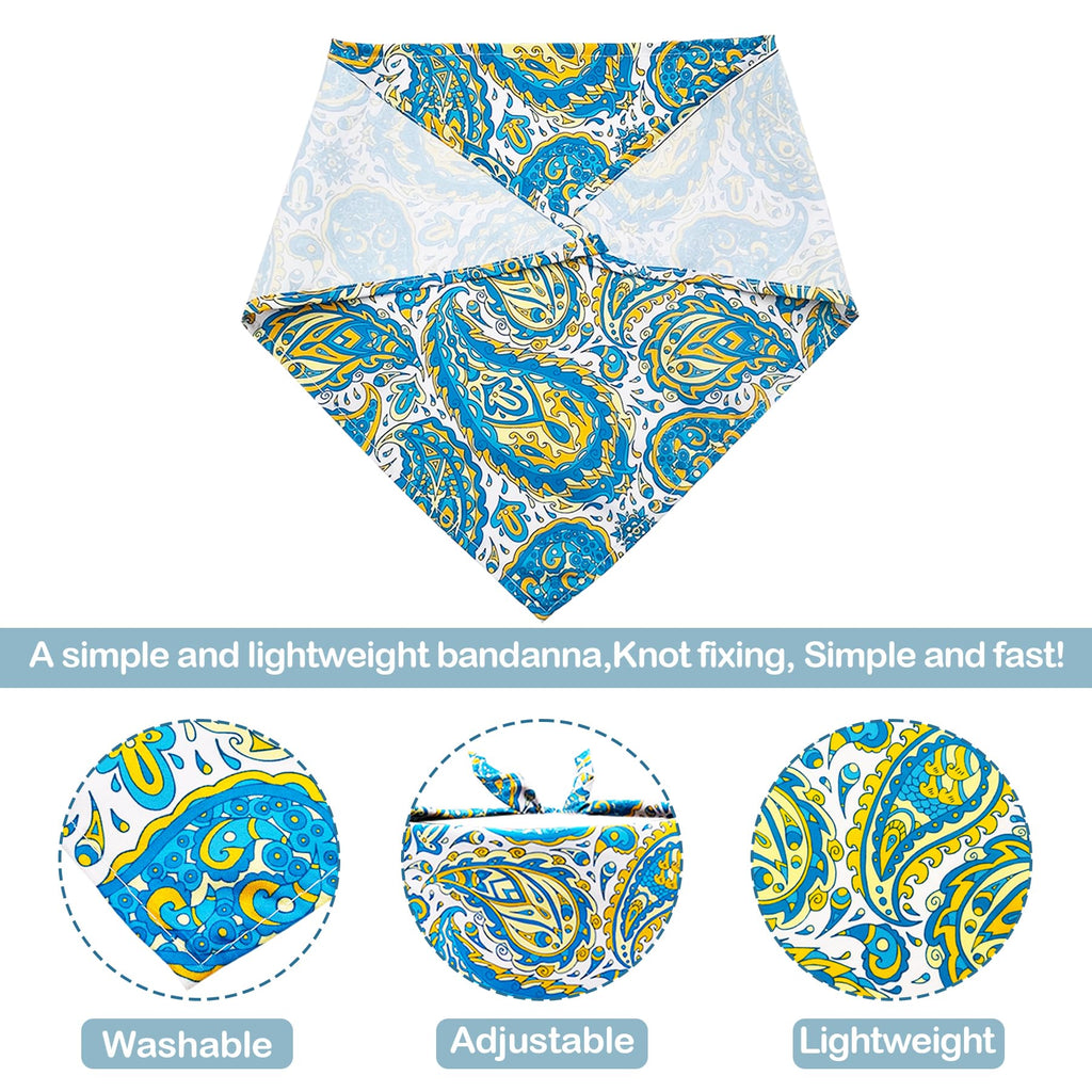 Pai Sence Paisley Dog Bandanas Bulk for Large Dogs Sewn Edges 33" 30 Pack L