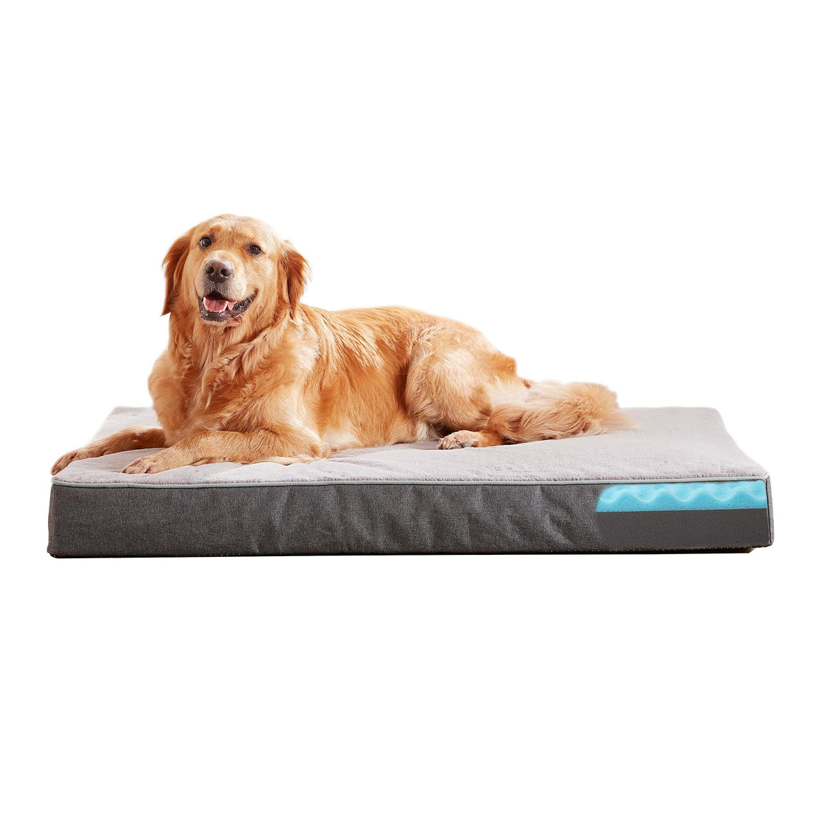 GOHOO PET Orthopedic Memory Foam Dog Bed, Cooling Dog Beds Waterproof Pet Bed for Crate with Removable Washable Cover, L(35inch,65Lbs)