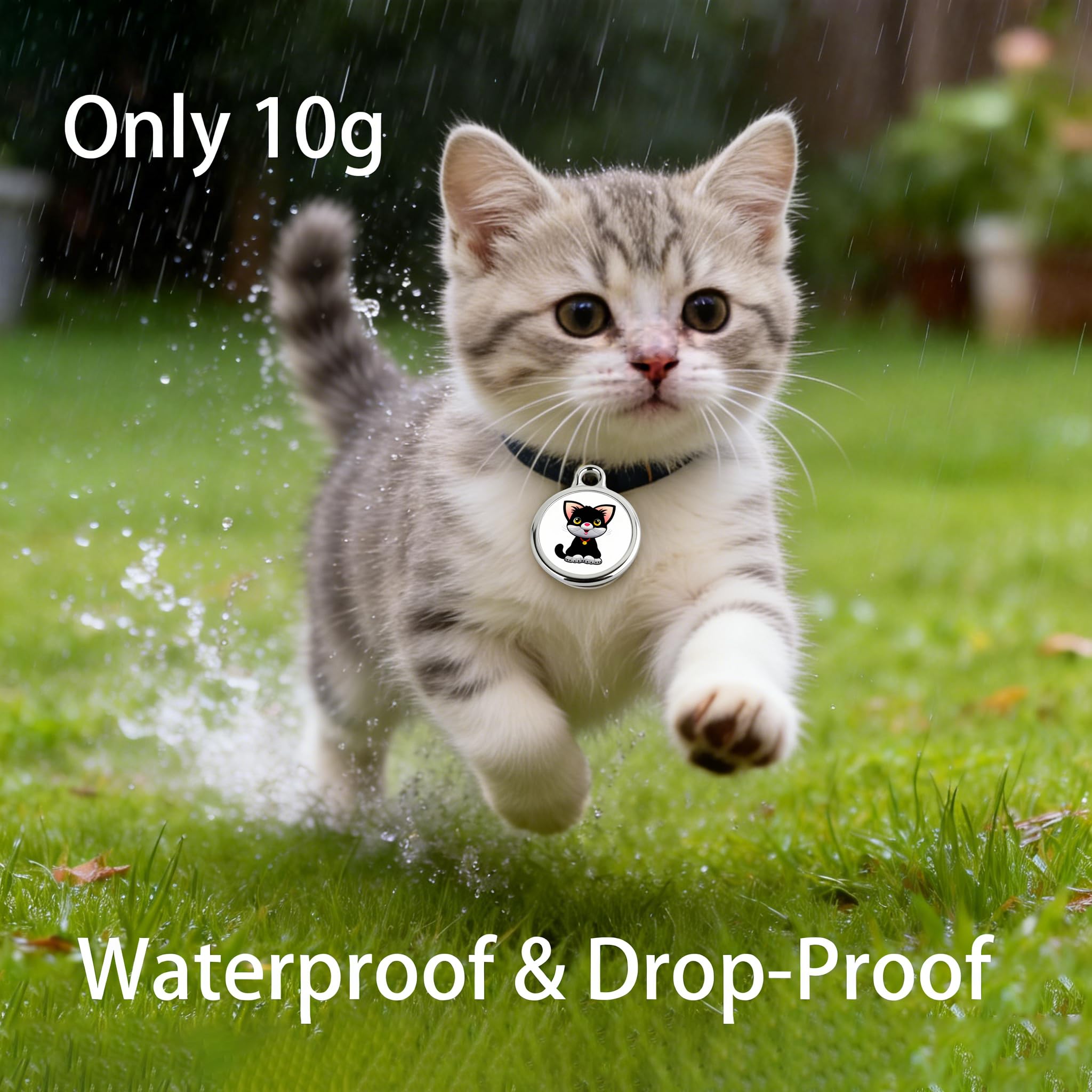 LFNOONE GPS Pet Tracker with Apple Find My Network, Android Compatibility, Real-Time Location Tracking, Water-Resistant (DINGWEIQI02)