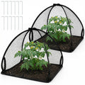 DECOHS 2 Pcs Pop-Up Mesh Plant Cover Tent, 22 x 22 x 22 Inch Garden Net Cage Guard Cover, Plant Protector Enclosure with 12 Ground Stakes for Protecting Plants Vegetable Fruit from Birds Insects