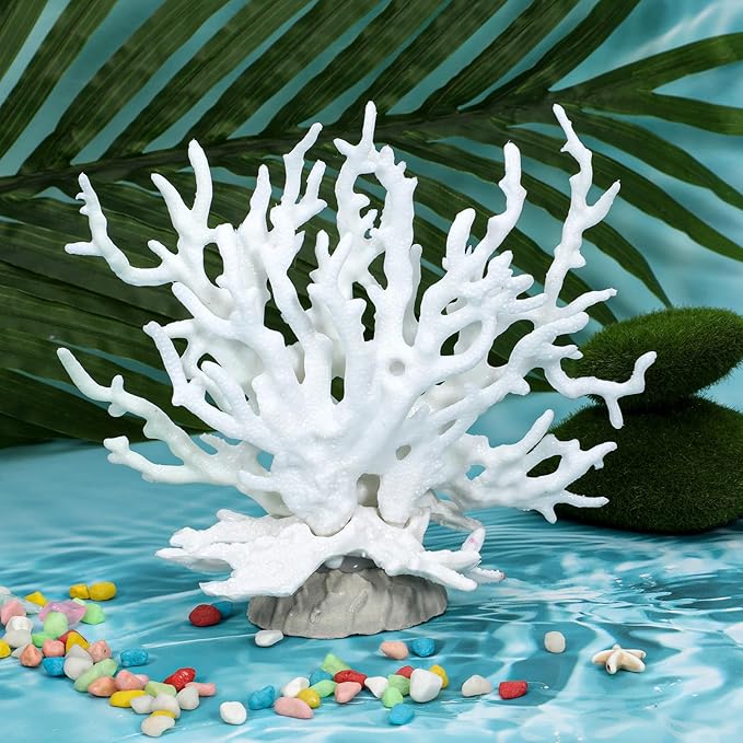 Xyembu Fish Tank Fake Coral, Artificial Aquarium Coral Ornament, Aquarium Decor Plastic Plant Small, Multi-Purpose Simulation Water Grass, Faux Aquariums Ornament