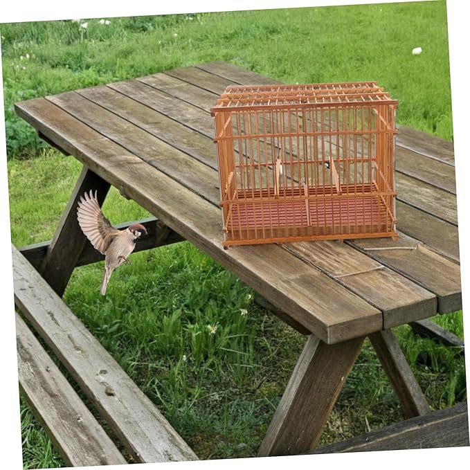 Hemoton Portable Lightweight Bamboo Bird Cage for Small Parrots Eco-Friendly Handwoven Bird Carrier with Unique Design for Travel and Outdoor Use