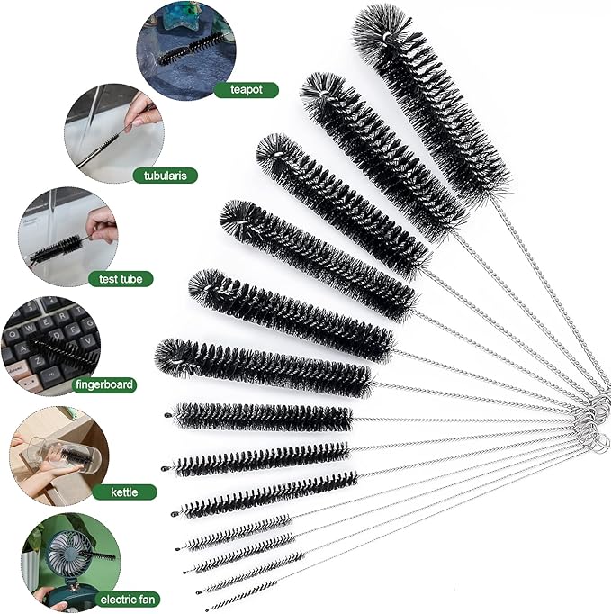 CiaraQ Bottle Cleaning Brushes, 8 Inch Nylon Tube Brush Set