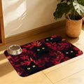 Black Cat Forest Pet Feeding Mat, Fast-Dry Absorbent Dog and Cat Bowl Mat, Waterproof Non-Slip Base for Messy Eaters, Indoor Pet Accessories – 16x24 Inch