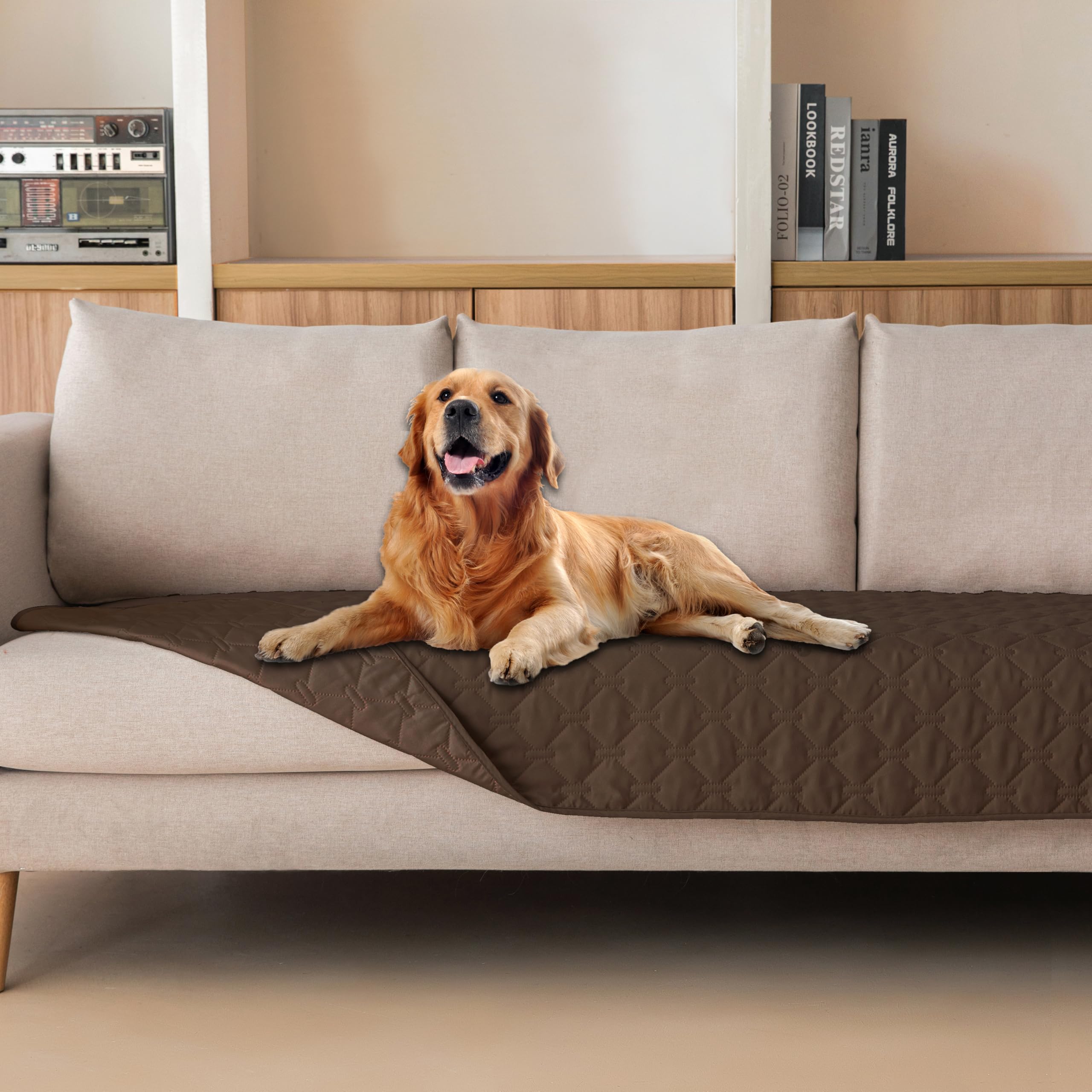 gogobunny 3X Stronger Waterproof Pet Blanket, Scratch Proof Furniture Protector for Dogs Cats, Reversible Cover 82x120 Inch — 30x80 Inch (Pack of 1)