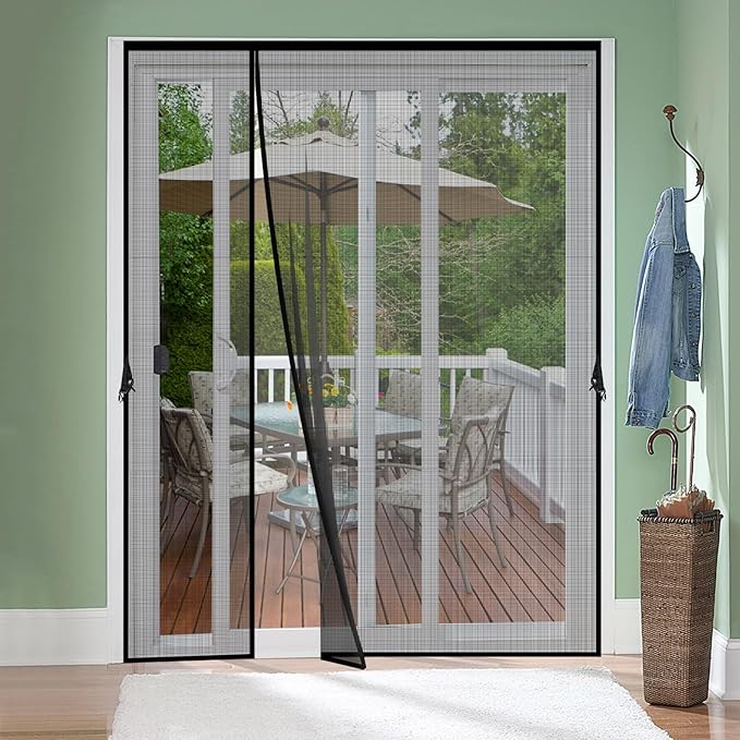 Fiberglass Magnetic Screen Door Fit Door Size 30 x 80 in- Heavy Duty Fiberglass Screen Door Mesh for Interior Door, Patio and Sliding Doors - Door Screen Magnetic Closure Let Fresh Air in
