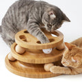 ZOMISIA Cat Ball Track Toy with Puzzle Top, Extra Large Wooden Cat Toys