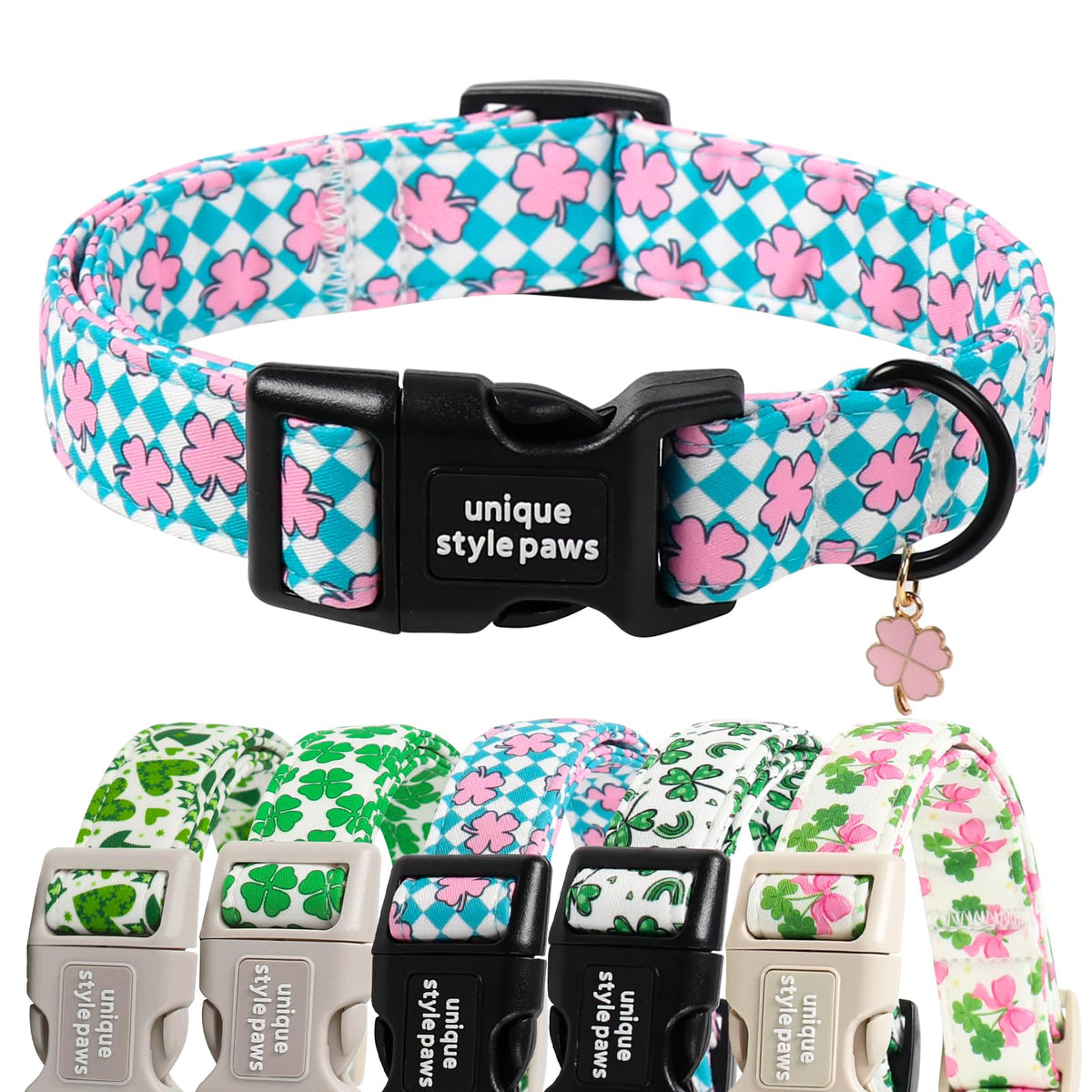 Unique style paws Dog Collar Metal Buckle Painting Banana Leaves Collar Gift Durable Cute Collar for Small Medium Large Boys Girls Dogs