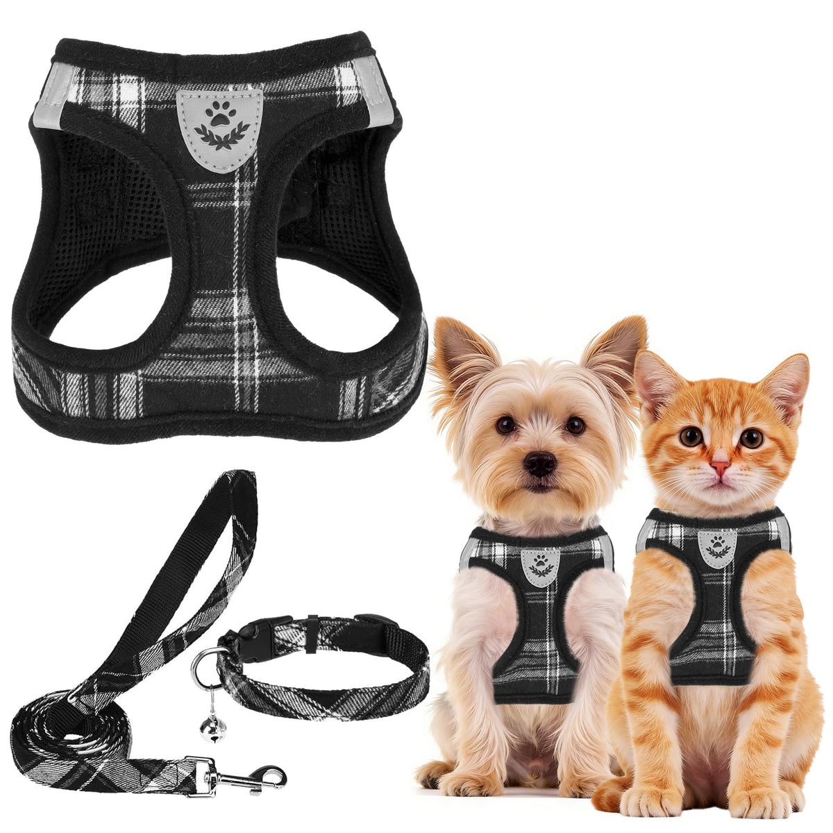 PUPTECK Dog Harness, Collar and Leash Set No Pull for Small Medium Sized