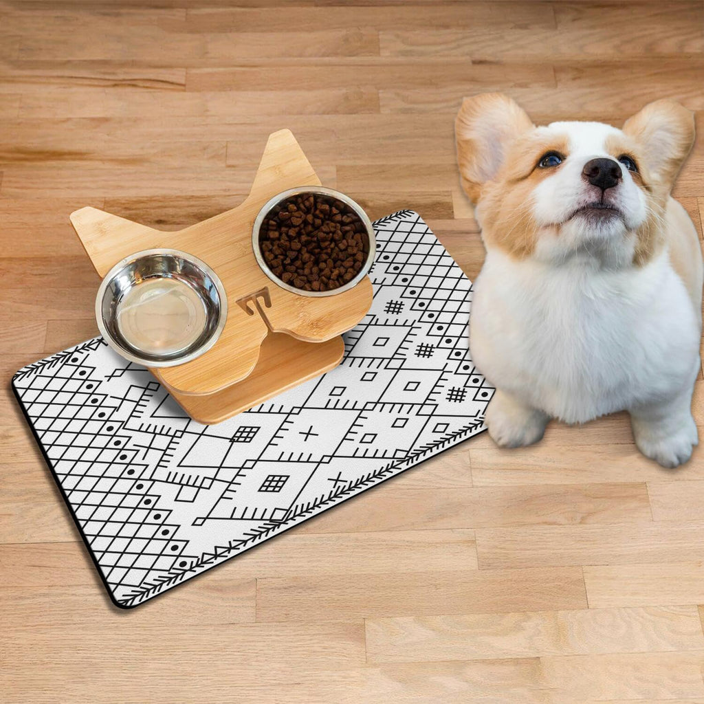 Absorbent Pet Dog Bowl Mat for Food and Water, Pet Cat Food Feeding Mat with Non Slip Rubber Backing, Dog Food Mats for Floors Waterproof, 24"x32"