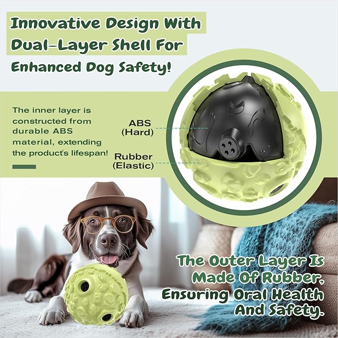 KADTC XL Dog Roll Wobble Giggle Ball, Chew Toy for Large Aggressive Chewers
