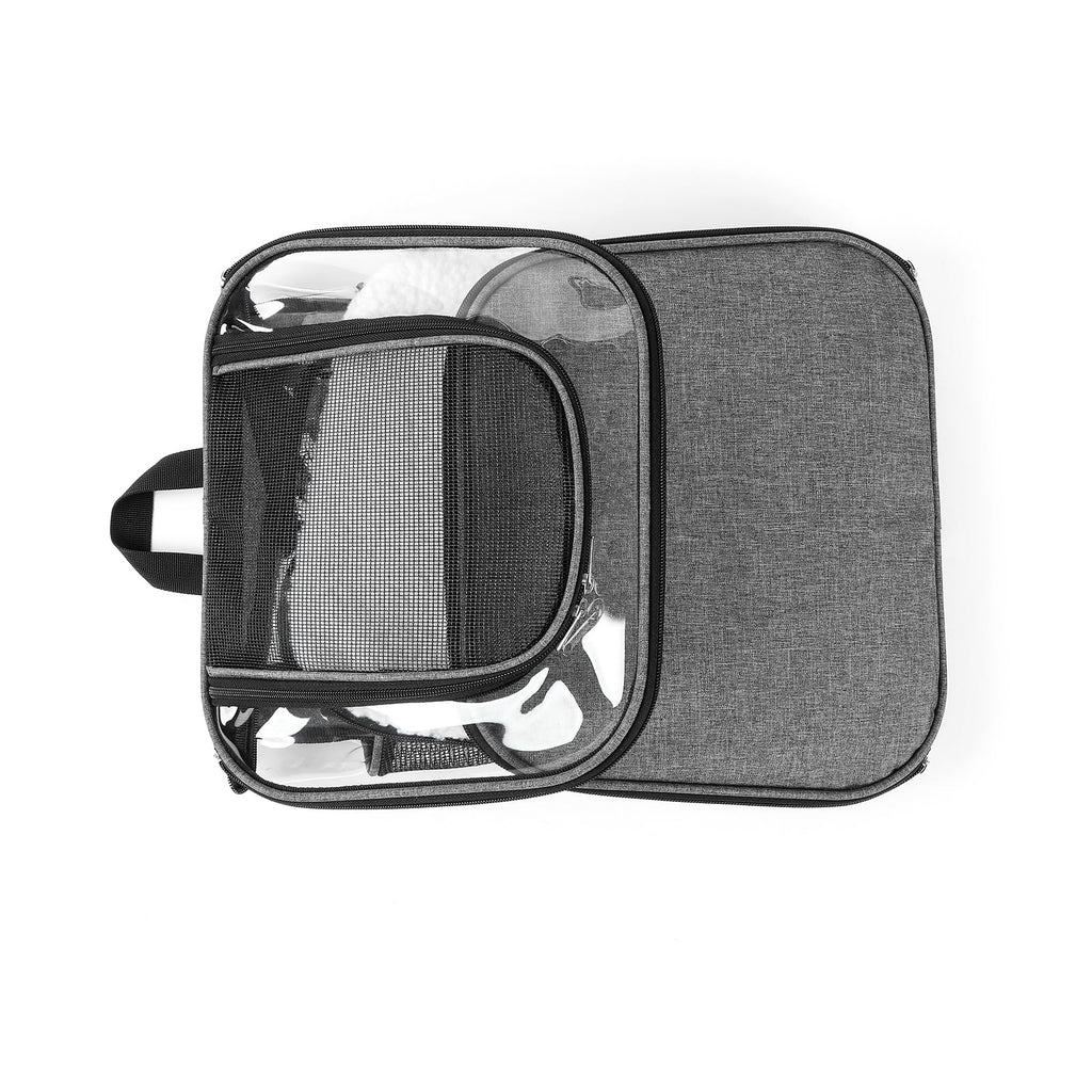 Beidingsen Cat Carriers Dog Carrier Pet for Small Medium Cats Dogs Puppies up to 25 Lbs, TSA Airline Approved Soft Sided, Collapsible Travel Puppy - Black Grey (M: 13" LX11.4 WX17.3 H, Black)