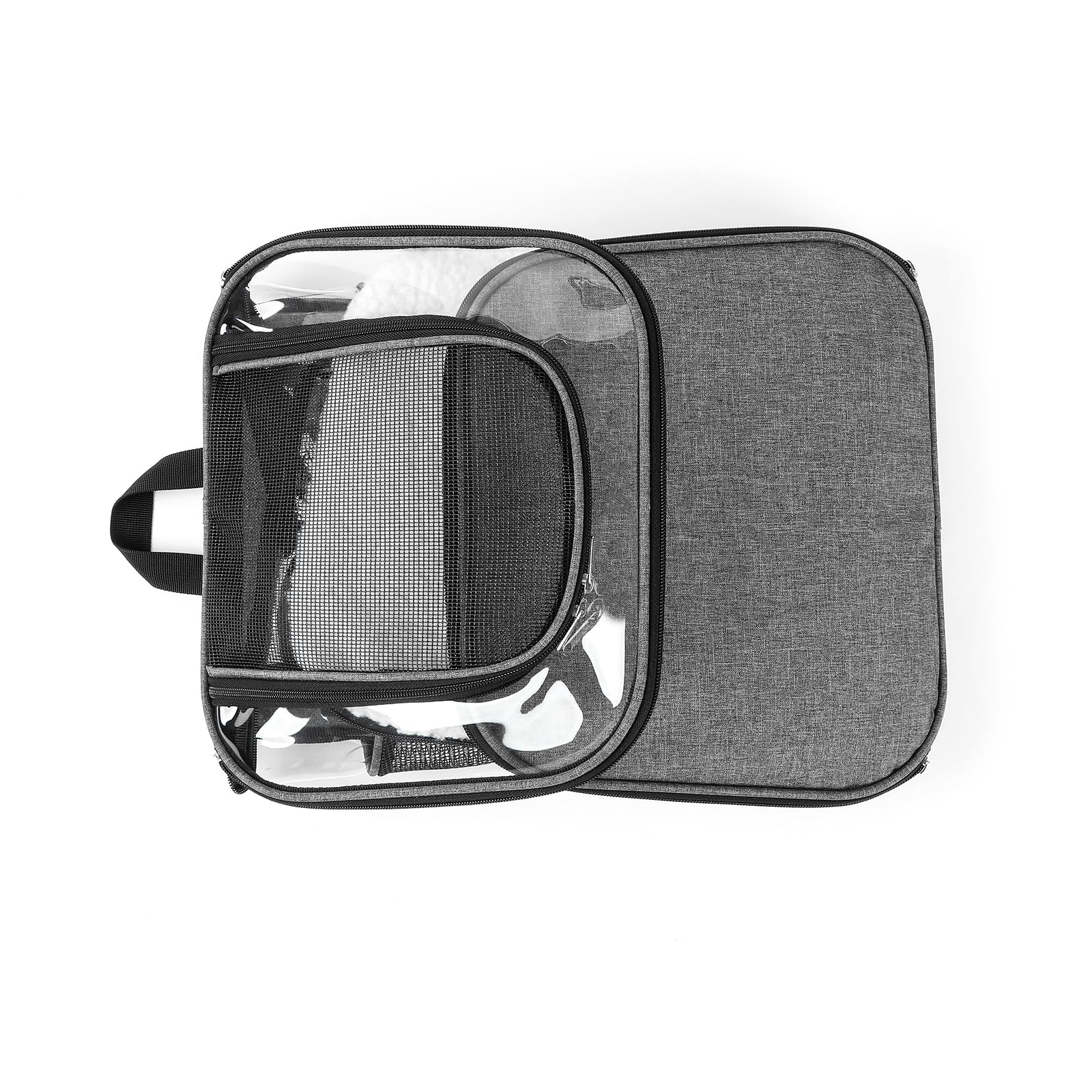 Beidingsen Cat Carriers Dog Carrier Pet for Small Medium Cats Dogs Puppies up to 25 Lbs, TSA Airline Approved Soft Sided, Collapsible Travel Puppy - Black Grey (M: 13" LX11.4 WX17.3 H, Black)