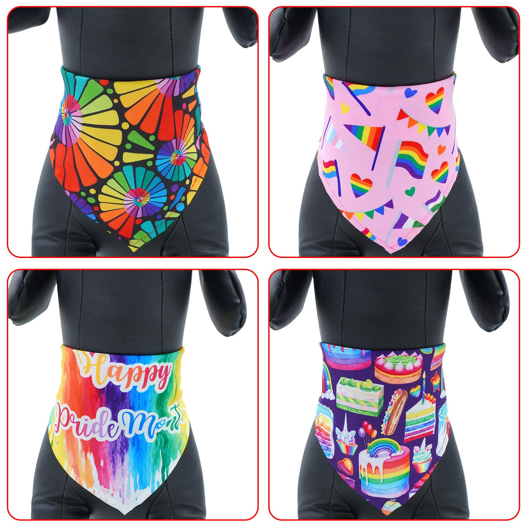 Pai Sence Pride Day Dog Bandanas Bulk for Small Dogs Sewn Edges 18" 30Pcs S