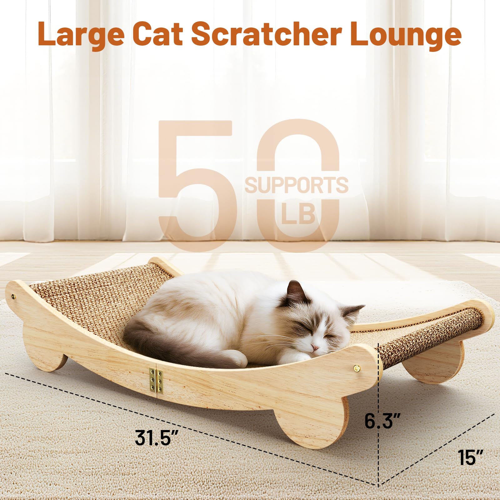 Extra Large 31.5" Cat Scratcher Bed - Sisal-Style Lounge for Indoor Cats