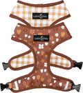 Lucy & Co. Reversible Dog Harness - Water-Repellent Neoprene, Dual-Print Design, Easy Swap Style, Adjustable Comfort Fit - Chocolate Meadows Reversible Harness - Medium