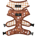 Lucy & Co. Reversible Dog Harness - Water-Repellent Neoprene, Dual-Print Design, Easy Swap Style, Adjustable Comfort Fit - Chocolate Meadows Reversible Harness - X-Large