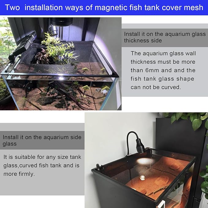 Magnetic Aquarium Cover lid Fish Tank lid Anti-Jumping net Cover mesh lid Aquarium Hood