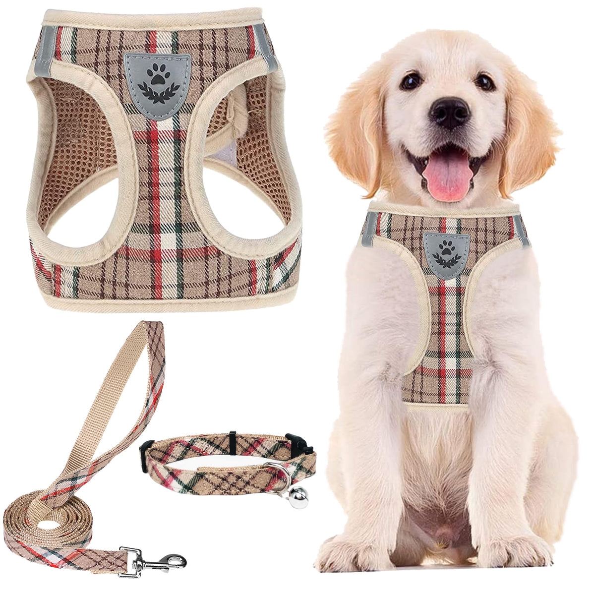 PUPTECK Dog Harness, Collar and Leash Set No Pull for Small Medium Sized