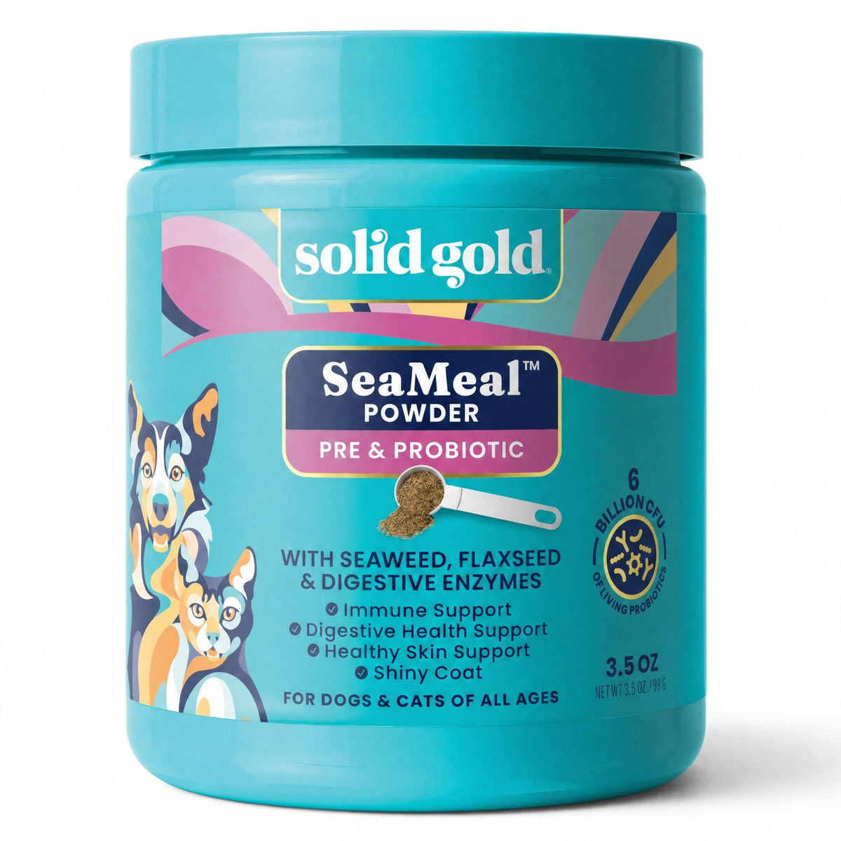Solid Gold Dog & Cat Multivitamin Powder, Omega 3 & Kelp, Skin & Coat, 5LB